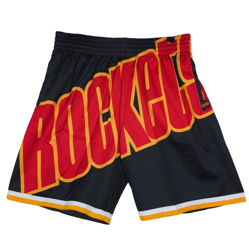Houston Rockets Mitchell & Ness NBA Large Jersey Shorts Big Logo Black NWT